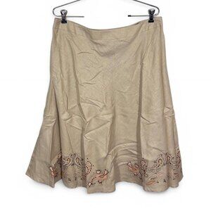 Y2K Apostrophe Linen Blend Midi‎ Skirt Paisley Print